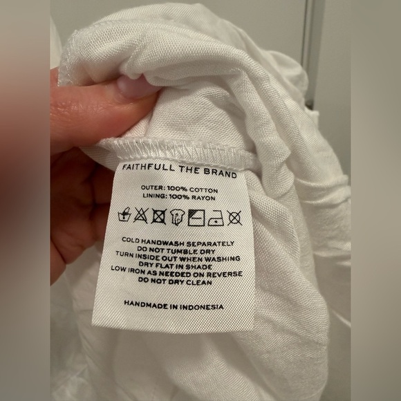 Faithfull The Brand Octavia Plain White Mini Dress - Size XS - Picture 8 of 8